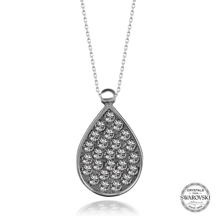 Swarovski Crystal Taşlı Damla Lucky Life 925 Ayar Gumuss  Lucky Life Lucky Life Lucky Life Kadın Kolye