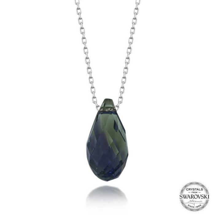 Swarovski Crystal Taşlı Drop Kesim Lucky Life 925 Ayar Gumuss  Lucky Life Lucky Life Lucky Life Kadın Kolye