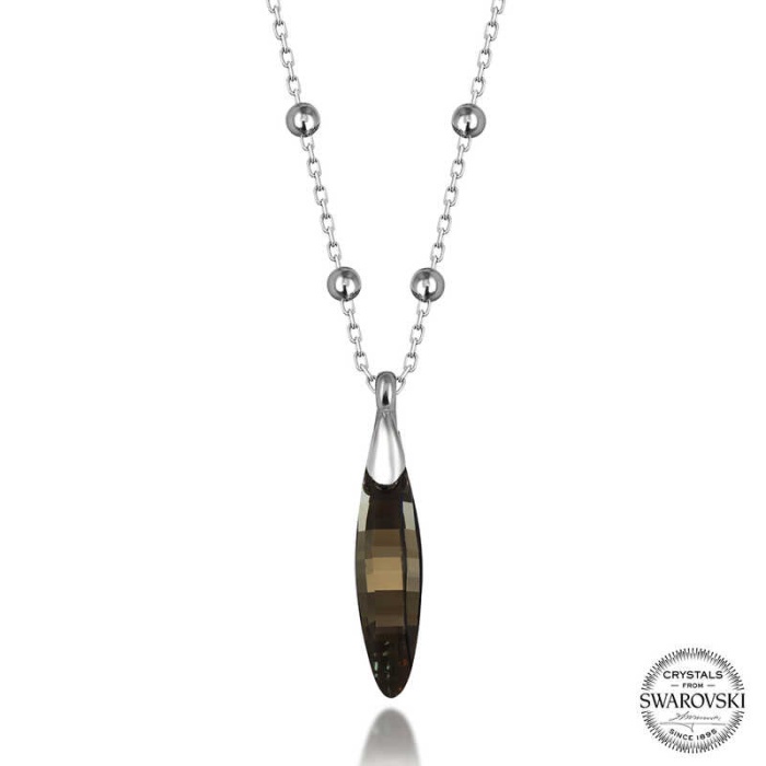 Swarovski Crystal Taşlı Top Zincir Çubuk Lucky Life 925 Ayar Gumuss  Lucky Life Lucky Life Lucky Life Kadın Kolye