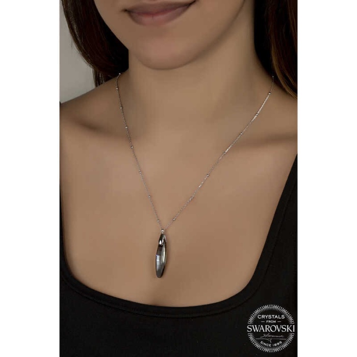 Swarovski Crystal Taşlı Top Zincir Çubuk Lucky Life 925 Ayar Gumuss  Lucky Life Lucky Life Lucky Life Kadın Kolye