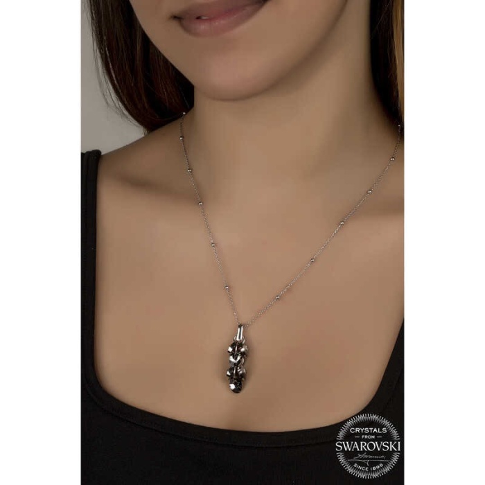 Swarovski Crystal Taşlı Salkım Lucky Life 925 Ayar Gumuss  Lucky Life Lucky Life Lucky Life Kadın Kolye