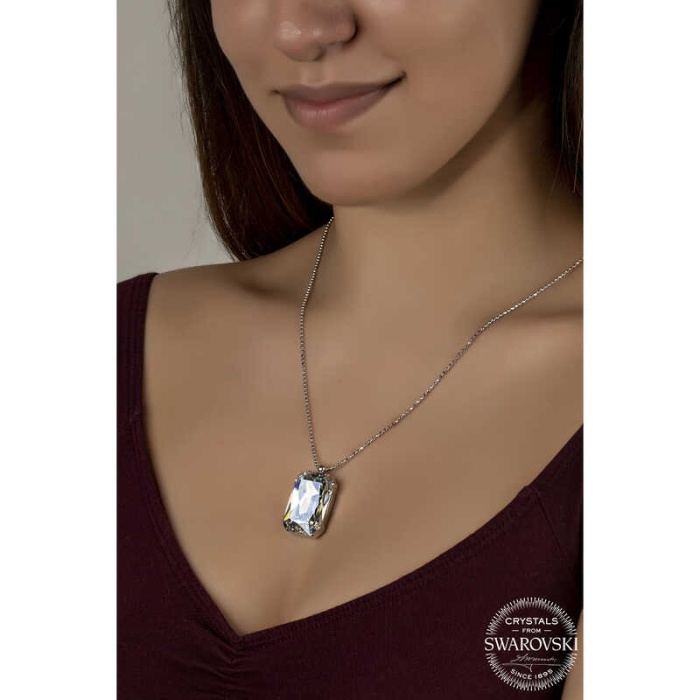 Swarovski Crystal Taşlı Top Zincir Lucky Life 925 Ayar Gumuss  Lucky Life Lucky Life Lucky Life Kadın Kolye