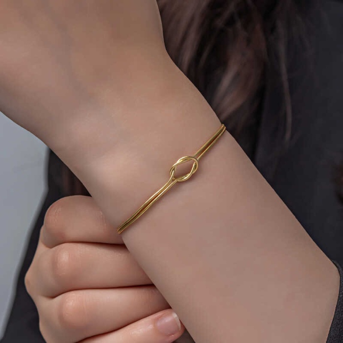 Lucky Life 925 Ayar Gumuss  Gold Aşk Düğüm Lucky Life Lucky Life Kadın Bileklik