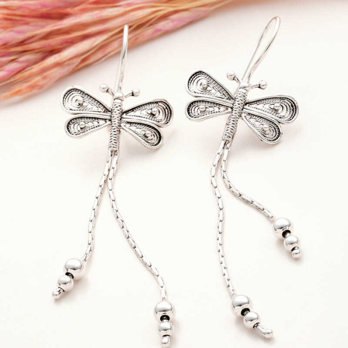 Lucky Life 925 Ayar Gumuss  Telkari Sallantılı Yusufçuk Lucky Life Lucky Life Kadın Küpe