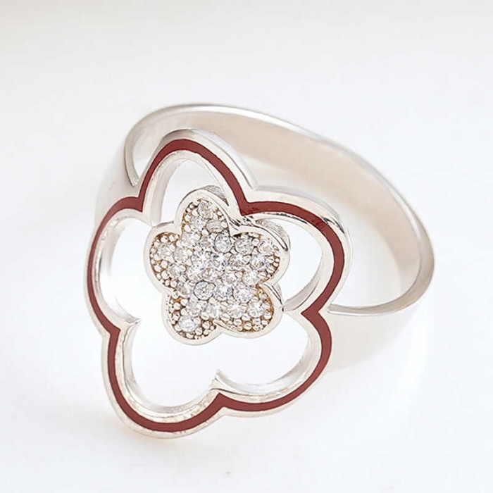 ​Lucky Life 925 Ayar Gumuss  Çiçek Desenli Lucky Life Lucky Life Kadın Yüzük