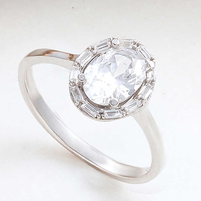 Lucky Life 925 Ayar Gumuss Oval Zirkon Taşlı Lucky Life Lucky Life Kadın Yüzük