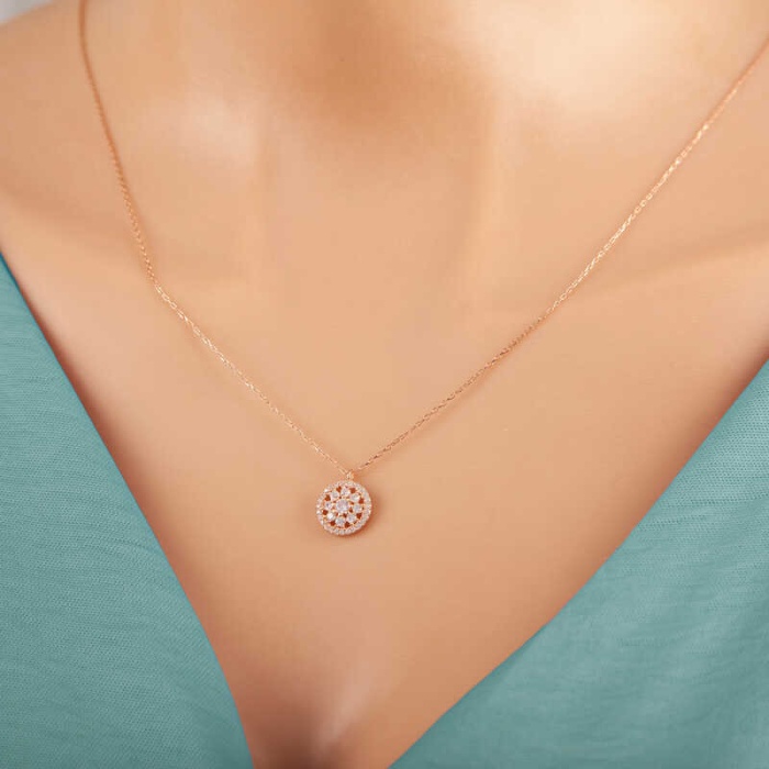 ​Lucky Life 925 Ayar Gumuss Rose Çiçek Lucky Life Lucky Life Lucky Life Kadın Kolye