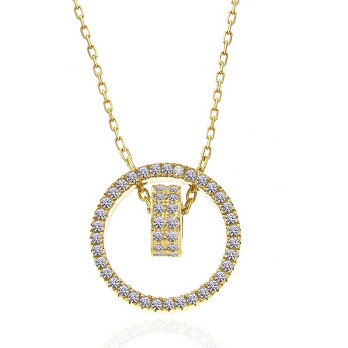 Lucky Life 925 Ayar Gumuss Gold İç İçe Geçmiş Halka Lucky Life Lucky Life Lucky Life Kadın Kolye