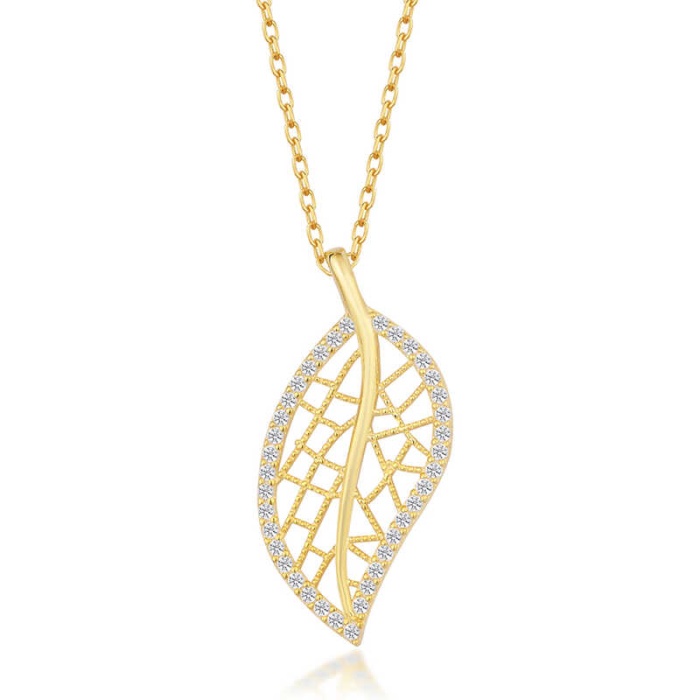 Lucky Life 925 Ayar Gumuss Gold Yaprak Lucky Life Lucky Life Lucky Life Kadın Kolye