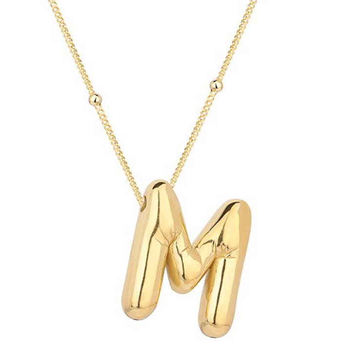 Lucky Life 925 Ayar Gumuss Gold Balon M Harfi Lucky Life Lucky Life Lucky Life Kadın Kolye