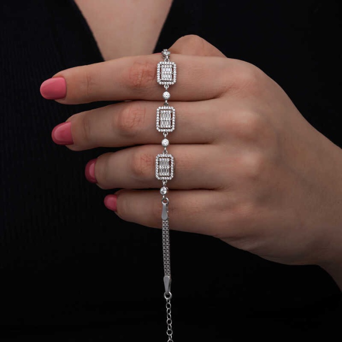 ​Lucky Life 925 Ayar Gumuss Baget Taşlı Lucky Life Lucky Life Kadın Bileklik