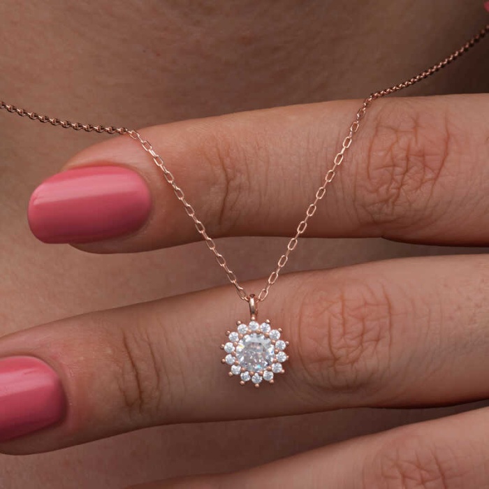 Lucky Life 925 Ayar Gumuss Rose Minimal Yuvarlak Anturaj Lucky Life Lucky Life Lucky Life Kadın Kolye
