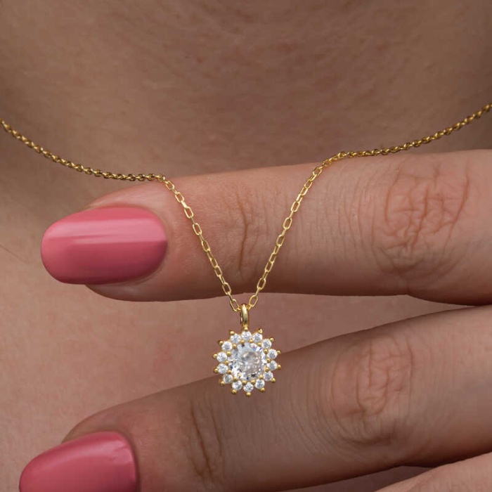 Lucky Life 925 Ayar Gumuss Gold Minimal Yuvarlak Anturaj Lucky Life Lucky Life Lucky Life Kadın Kolye