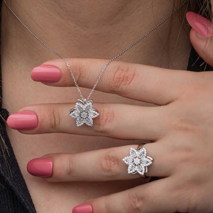Lucky Life 925 Ayar Gumuss Ayarlanabilir Yıldız Baget Taşlı Dönen Stres Lucky Life Lucky Life Kadın Set