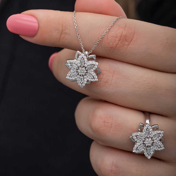 Lucky Life 925 Ayar Gumuss Ayarlanabilir Yıldız Baget Taşlı Dönen Stres Lucky Life Lucky Life Kadın Set