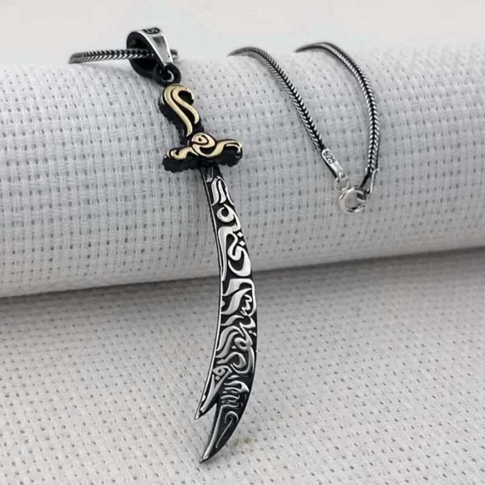 Lucky Life 925 Ayar Gumuss Zülfikar Kılıcı Erkek Kolye