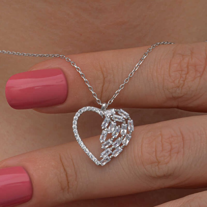 Lucky Life 925 Ayar GumussBaget Taşlı Kalp Lucky Life Lucky Life Lucky Life Kadın Kolye