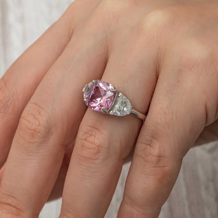 Lucky Life Gümüş Pembe Zirkon Taşlı Kadın Yüzük