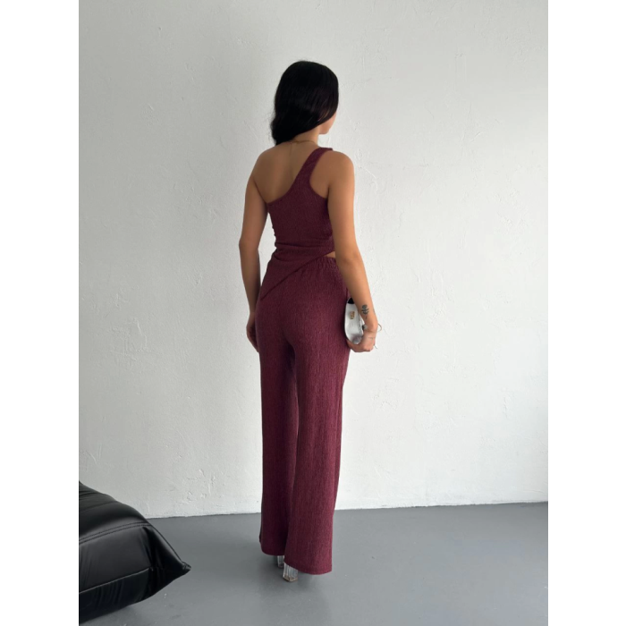 Lucky Life Kadın Crop Pantalon Ikili Takım - Gül Kurusu