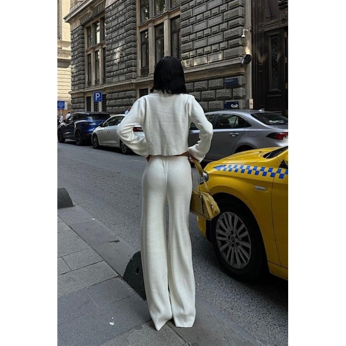 Nancy Kruveze Yaka Crop Takım  - 