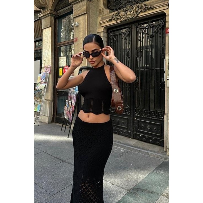 Lucky Life Kadın Kroşe Etek Takım 9504-01