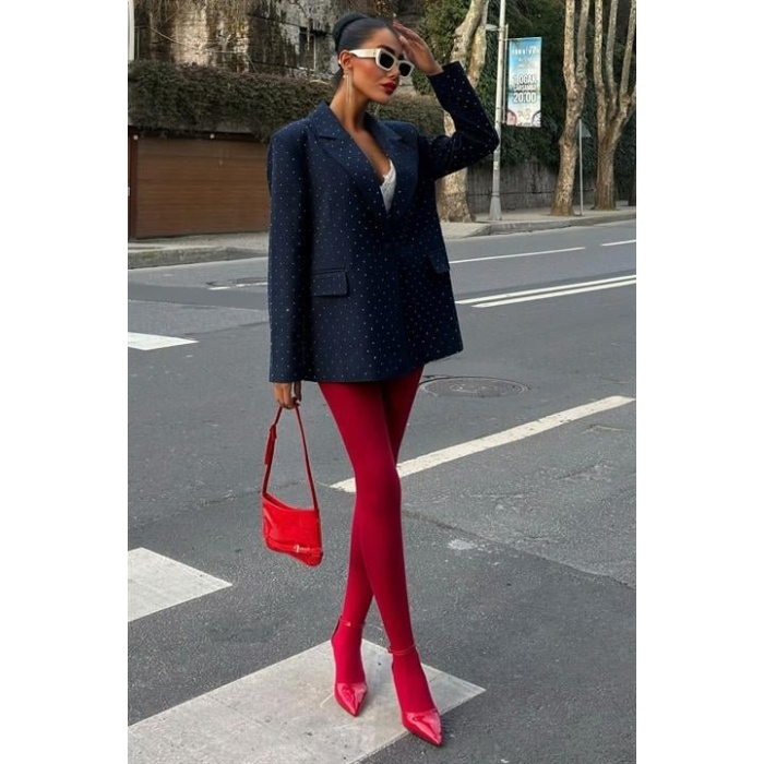 Lucky Life Kadın Taş Detaylı Lucky Life Kadın Premium Blazer Ceket 