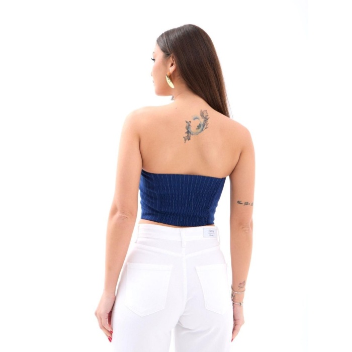 Lucky Life Kadın CROP-LACİVERT