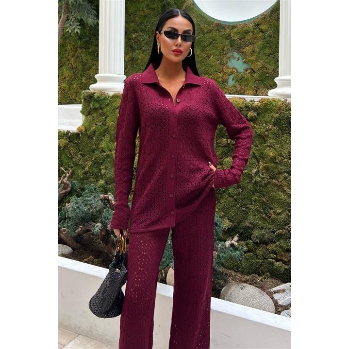Odette Ajurlu Lucky Life Kadın Triko Pantolon Takım 