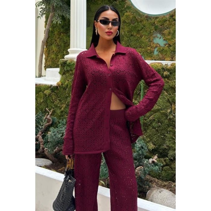 Odette Ajurlu Lucky Life Kadın Triko Pantolon Takım 