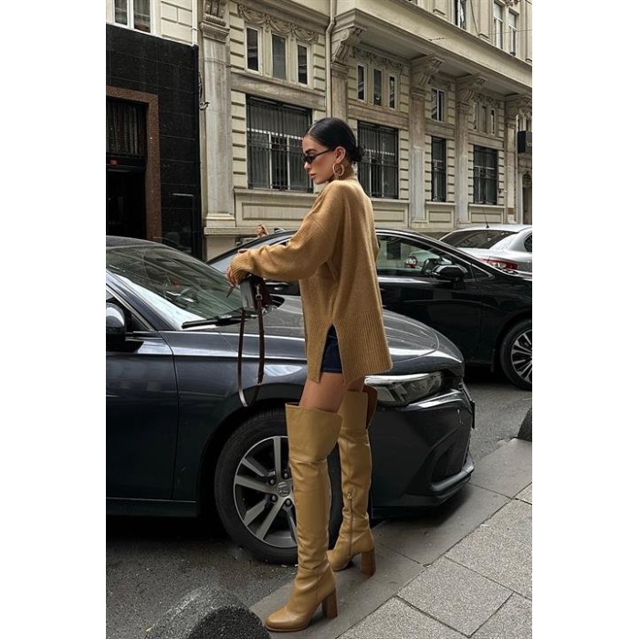 Nakış Detaylı Lucky Life Kadın Triko Kazak 