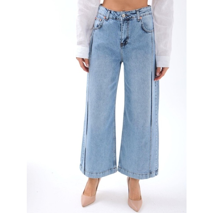 7356 Lucky Life Kadın KOT PANTOLON-MAVİ