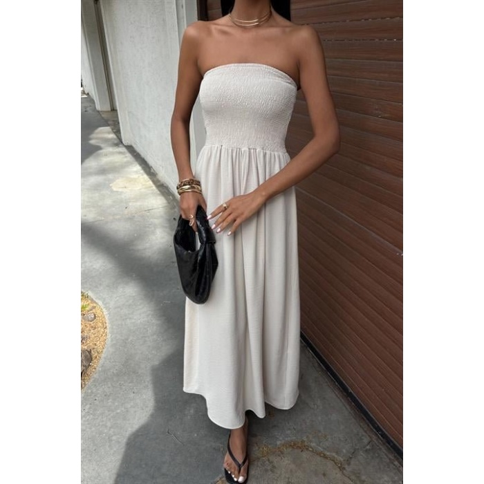 Göğsü Gipeli Straplez Elbise 2878