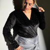 Kadife Taş Detaylı Bodysuit