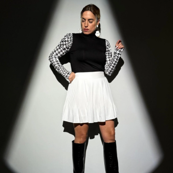 Siyah Uzun Kollu Balon Kol Detaylı Balıkçı Yaka Bluz