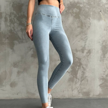 Açık Mavi Pantolon Görünümlü Tayt