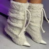 Ekru Koyun Yün Tasarım Çizme