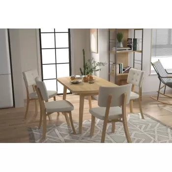 Mir Sandalye Aras Mutfak Masası Takımı - 80x140 cm