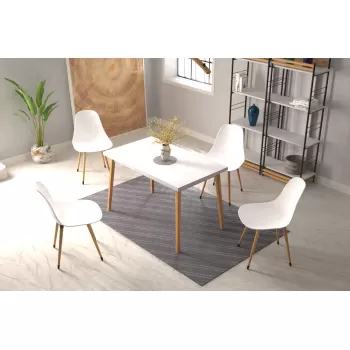 Eames Sandalye Avanos Ahşap Mdf Mutfak Masası Takımı