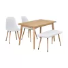 Eames Sandalye-Bank Avanos Ahşap Mdf Mutfak Masası Takımı - 70x120 Cm