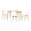 Eames Sandalye Avanos Ahşap Naturel Mutfak Masası Takımı - 70x120 cm