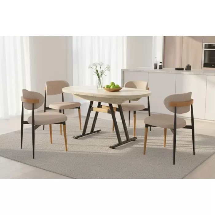 Venüs Sandalye Afyon Mutfak Masası Takımı - 80x140 cm