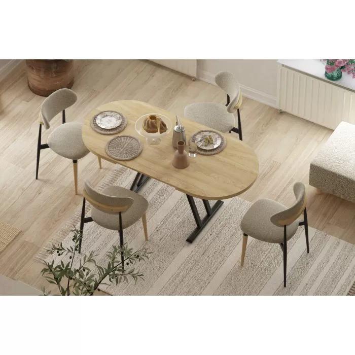 Venüs Sandalye Afyon Mutfak Masası Takımı - 80x140 cm