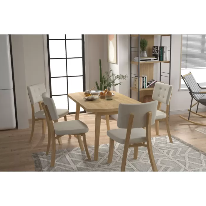 Mir Sandalye Aras Mutfak Masası Takımı - 80x140 cm