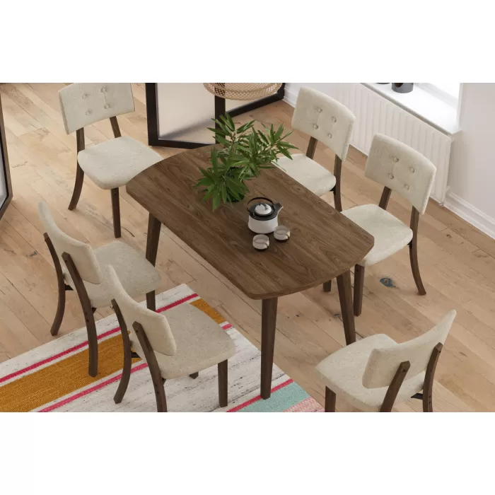 Mir Sandalye Aras Mutfak Masası Takımı - 80x140 cm