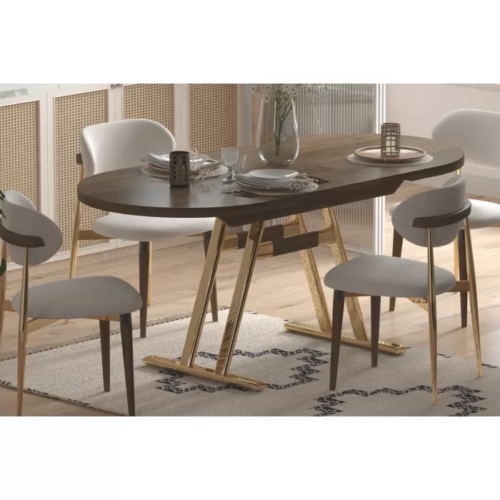 Venüs Sandalye Afyon Gold Mutfak Masası Takımı - 80x140 cm