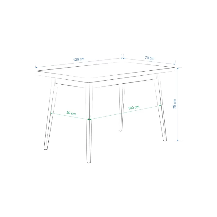 Eames Sandalye Avanos Ahşap Naturel Mutfak Masası Takımı - 70x120 cm
