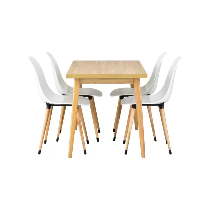 Eames Sandalye Avanos Ahşap Naturel Mutfak Masası Takımı - 70x120 cm