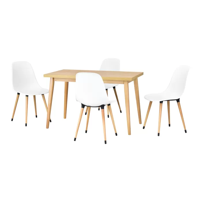 Eames Sandalye Avanos Ahşap Naturel Mutfak Masası Takımı - 70x120 cm