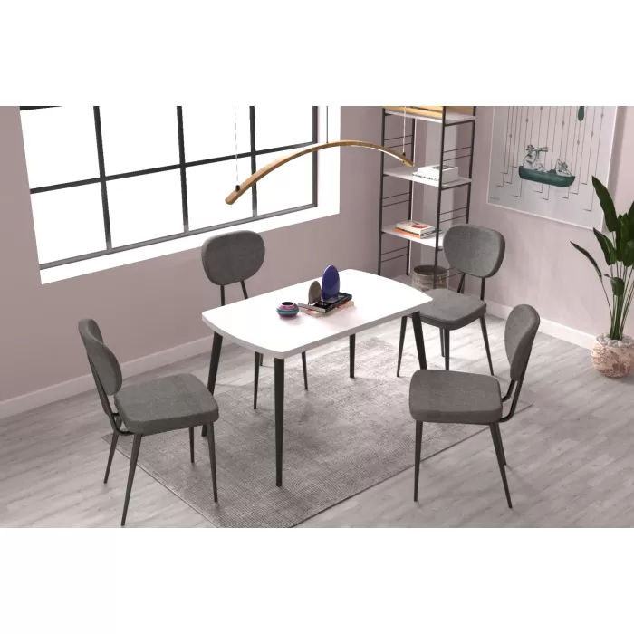 Deniz Sandalye Argos Ahşap Mutfak Masası Takımı - 70x120 Cm