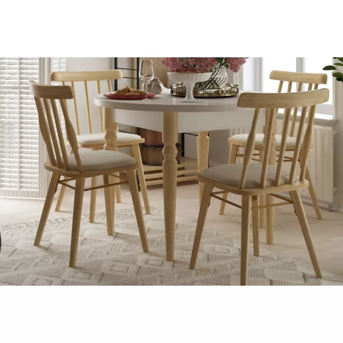 Soma Sandalye Turna Yuvarlak Mutfak Masası Takımı